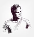 Marlon brando vector sketch illustration actor Royalty Free Stock Photo