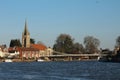 Marlow with its church and bridge Royalty Free Stock Photo