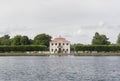 Marly palace viewed froma a boat at neva river