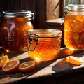 Marmalade, jam preserved fruit spread jelly made from oranges and citrus fruit