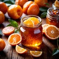 Marmalade, jam preserved fruit spread jelly made from oranges and citrus fruit