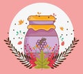 Marmalade jar hello autumn design icon