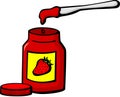 marmalade jar and knife vector illustration