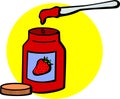 Marmalade jar and knife vector illustration