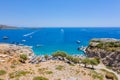 Marmara beach at the end of Aradena gorge and coastline alongside e4 trail at south-west coast of Crete island, Greece Royalty Free Stock Photo