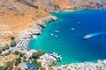 Marmara beach at the end of Aradena gorge and coastline alongside e4 trail at south-west coast of Crete island, Greece Royalty Free Stock Photo