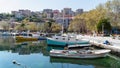 Marmara island view with boats. Marmara sea, Turkey