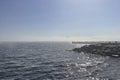 Marmara Sea view from Baruthane public park on a foggy and sunny day