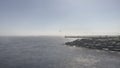 Marmara Sea view from Baruthane public park on a foggy and sunny day