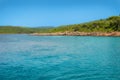 Marmaris beach beautiful blue sea on mountains background