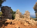 Marmaris, Mugla, Turkey. Cleopatra Island. Ancient city of Kedrai ruins