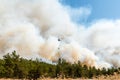 Smoke from a forest fire rising over Marmaris resort town of Turkey Royalty Free Stock Photo