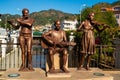 MARMARIS, TURKEY: Monument of musicians. A man plays the guitar, one girl plays the flute, the other the violin.