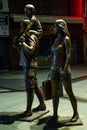 MARMARIS, TURKEY: Sculptures of a family who go shopping on the shring on the street in Marmaris. Royalty Free Stock Photo