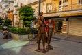 MARMARIS, TURKEY: Sculptures of a family who go shopping on the shring on the street in Marmaris. Royalty Free Stock Photo