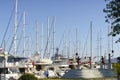 Marmaris, Turkey - December 1, 2022: Coastline with a seaport and piers with yachts in the Turkish resort town of Royalty Free Stock Photo