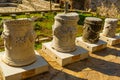 MARMARIS, TURKEY: Fragments of antique columns to the fortress museums in Marmaris.