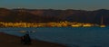 MARMARIS, TURKEY: Landscape with a view of the old town, Fortress and ships in Marmaris at sunset. Royalty Free Stock Photo