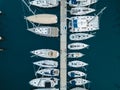 Marmaris Turkey - 26.10.2019: Marina in Marmaris, aerial video. Yachts Royalty Free Stock Photo