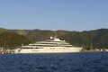 Marmaris, Turkey - November 14, 2022: Eclipse yacht of Russian oligarch Roman Abramovich in the Turkish port of Marmaris