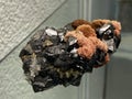 Marmatite, Pyrite, Calcite or Marmatit, Pyrit, Calcit minerals and crystals in the exhibition Mount SÃÂ¤ntis - Switzerland