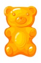 Marmelade bear. Orange gummie gelatin dessert, cartoon vector illustration Royalty Free Stock Photo