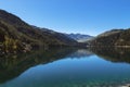 Marmorera lake in summer, Julier pass, Grisons, Switzerland