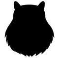 Marmot head black silhouette for retro logos, badges, labels template