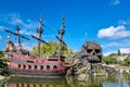 Wooden pirate ship of Disneyland Paris Royalty Free Stock Photo