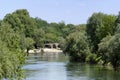 Noisiel old Mill ruins and Marne river bank