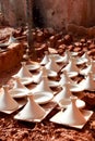 Maroccan dishware drying before roasting Royalty Free Stock Photo