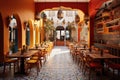 Marocco Cafe Design, Bohem Cool Restaurant in African Style, Maroccan Cafe Interior Royalty Free Stock Photo