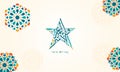 Isra Miraj Star calligraphy vector illustration. Islamic greeting card with Arabic calligraphy Royalty Free Stock Photo