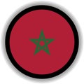 Maroco flag round shape Vectors Royalty Free Stock Photo