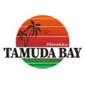 TAMUDA BAY MAROKKO palm tree dune logo on a white background Royalty Free Stock Photo