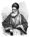 Maronite Christian Priest, Syria. History and Culture of Western Asia. Antique Vintage Illustration. 19th Century