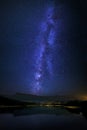 Marono reservoir with milky way at night Royalty Free Stock Photo