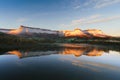 Marono reservoir with Sierra Salvada reflections Royalty Free Stock Photo