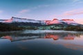 Marono reservoir with Sierra Salvada reflections Royalty Free Stock Photo