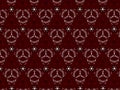 Maroon ajrak block print abstract geometric block pattern for textile design background wall paper tile decor with brown