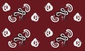 Maroon background seamless pattern with snake