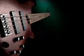 Maroon bass guitar Royalty Free Stock Photo