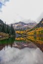 Maroon Bells Autumn Reflection Royalty Free Stock Photo