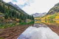 Maroon Bells Autumn Reflection Royalty Free Stock Photo