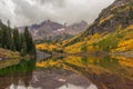 Maroon Bells Autumn Reflection Royalty Free Stock Photo