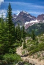 Maroon Bells from Crater Lake Trail Royalty Free Stock Photo