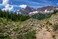 Maroon Bells from Crater Lake Trail Royalty Free Stock Photo