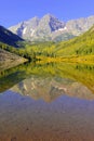 Maroon Bells, Elk Range, Rocky Mountains, Colorado Royalty Free Stock Photo