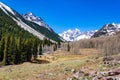 Maroon Bells lake in Spring scenic destination in Colorado Royalty Free Stock Photo