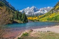 Maroon Bells Landscape Aspen Colorado in Fall Royalty Free Stock Photo